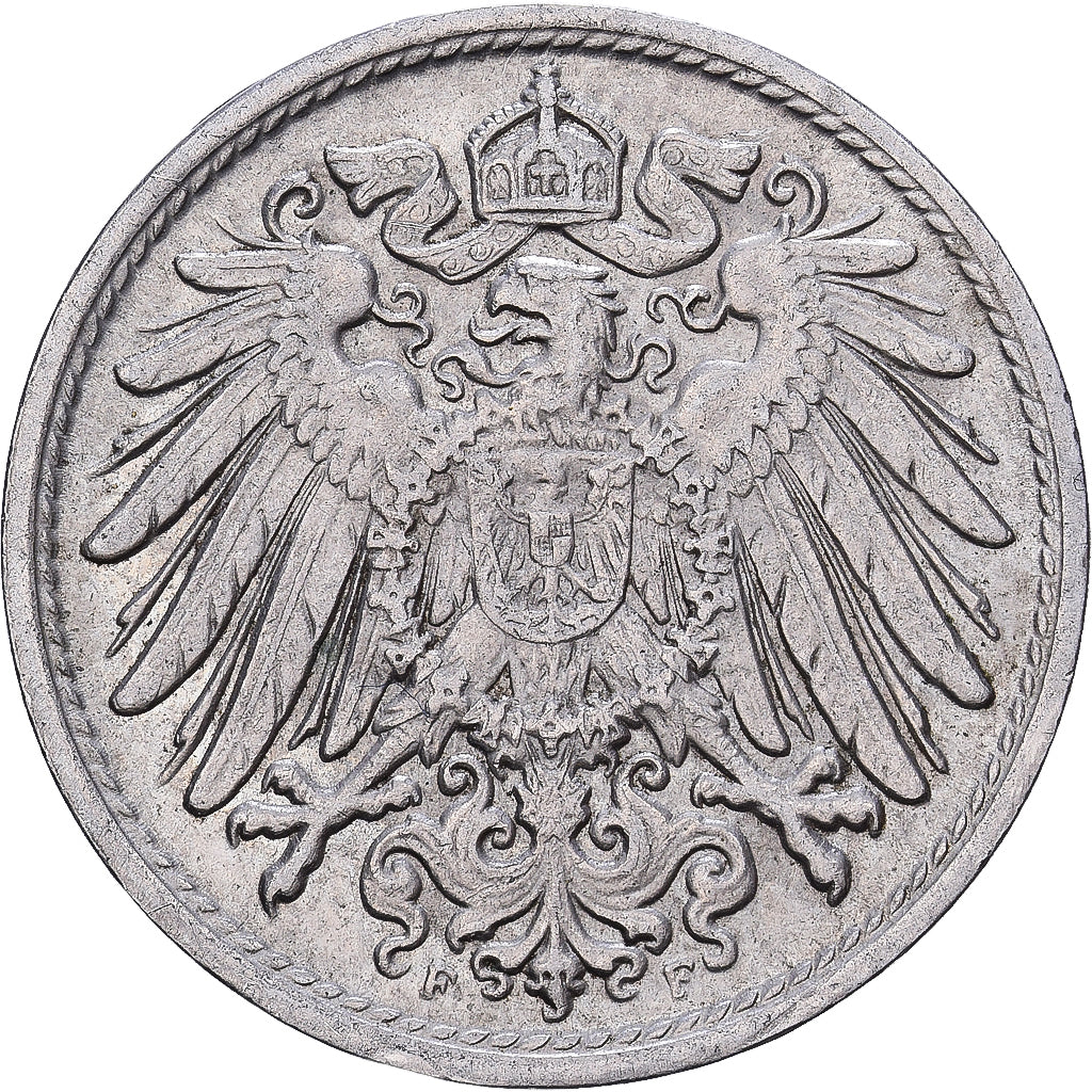 German Empire, Wilhelm II, 10 Pfennig, 1908, Stuttgart, Copper-nickel