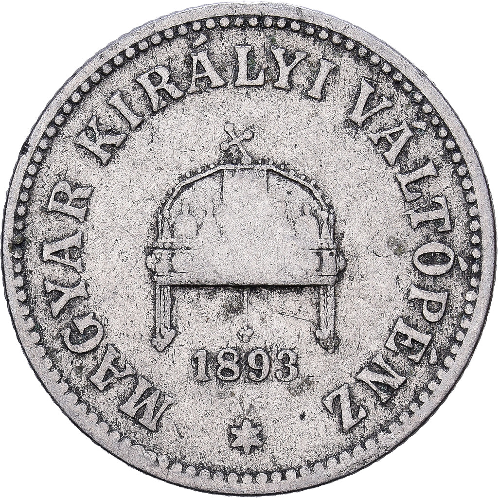 Węgry, Franz Joseph I, 10 Filler, 1893, Kormoczbanya, Nikiel, VF(20-25), KM:482