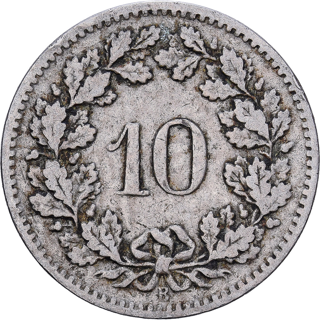 Switzerland, 10 Rappen, 1901, Bern, Copper-nickel, VF(20-25), KM:27