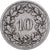 Szwajcaria, 10 Rappen, 1901, Bern, Miedź-Nikiel, VF(20-25), KM:27