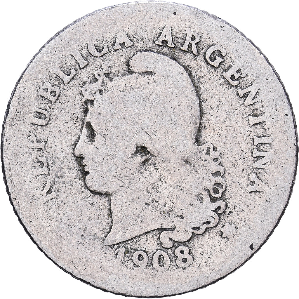 Argentine, 10 Centavos, 1908, Cupro-nickel, B+, KM:35
