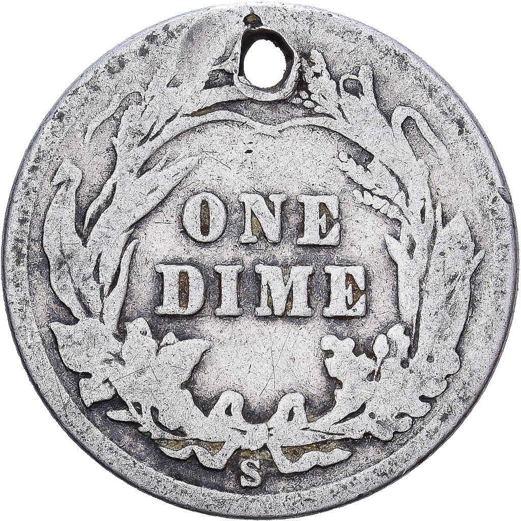 United States, Dime, Barber, 1892, San Francisco, Silver, F(12-15), KM:113