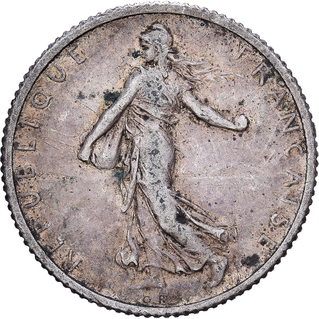 France, Franc, Semeuse, 1917, Paris, Silver, EF(40-45), Gadoury:467, KM:844.1