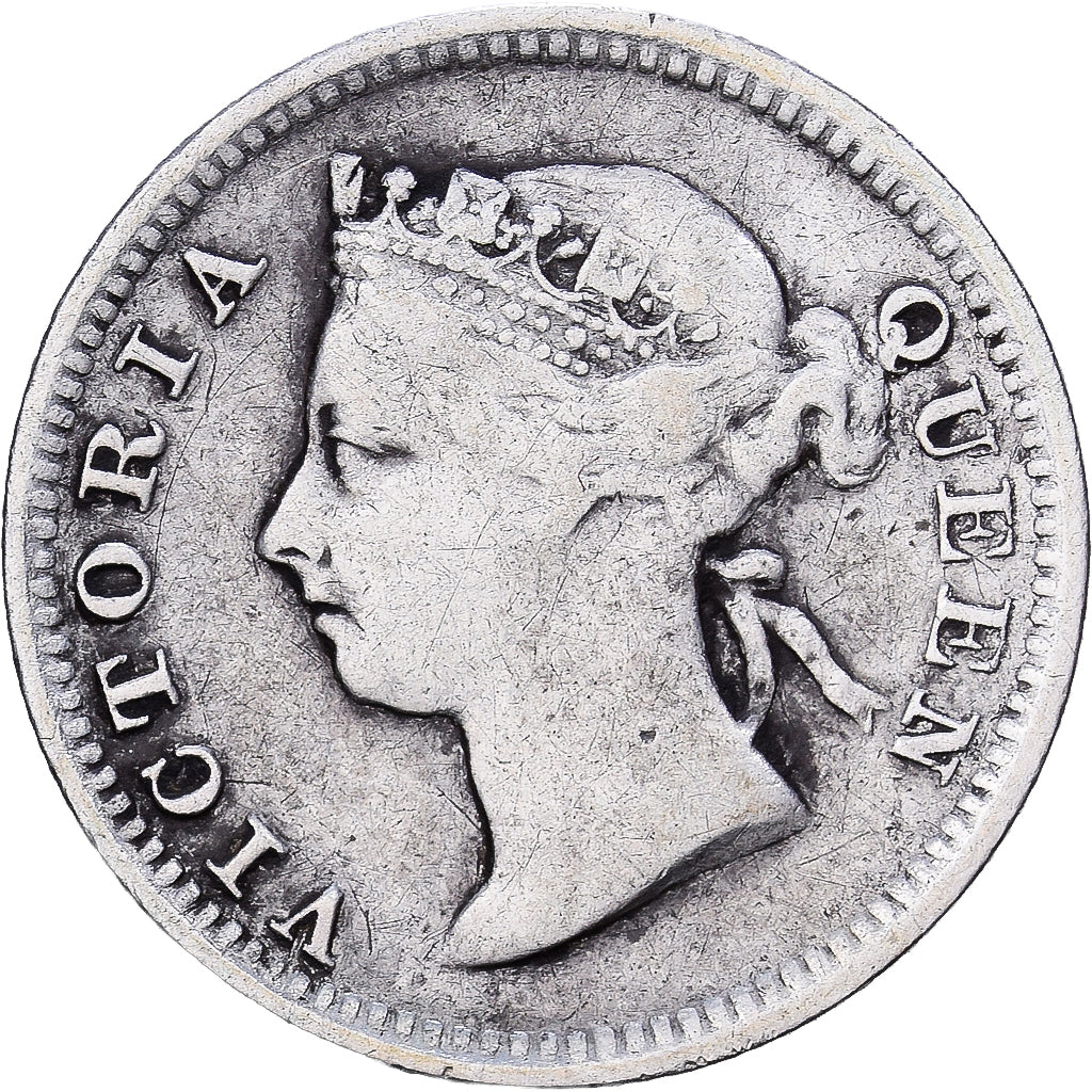 Hong Kong, Victoria, 5 Cents, 1893, Silver, VF(30-35), KM:5