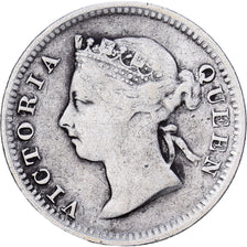 Hong Kong, Victoria, 5 Cents, 1893, Plata, BC+, KM:5