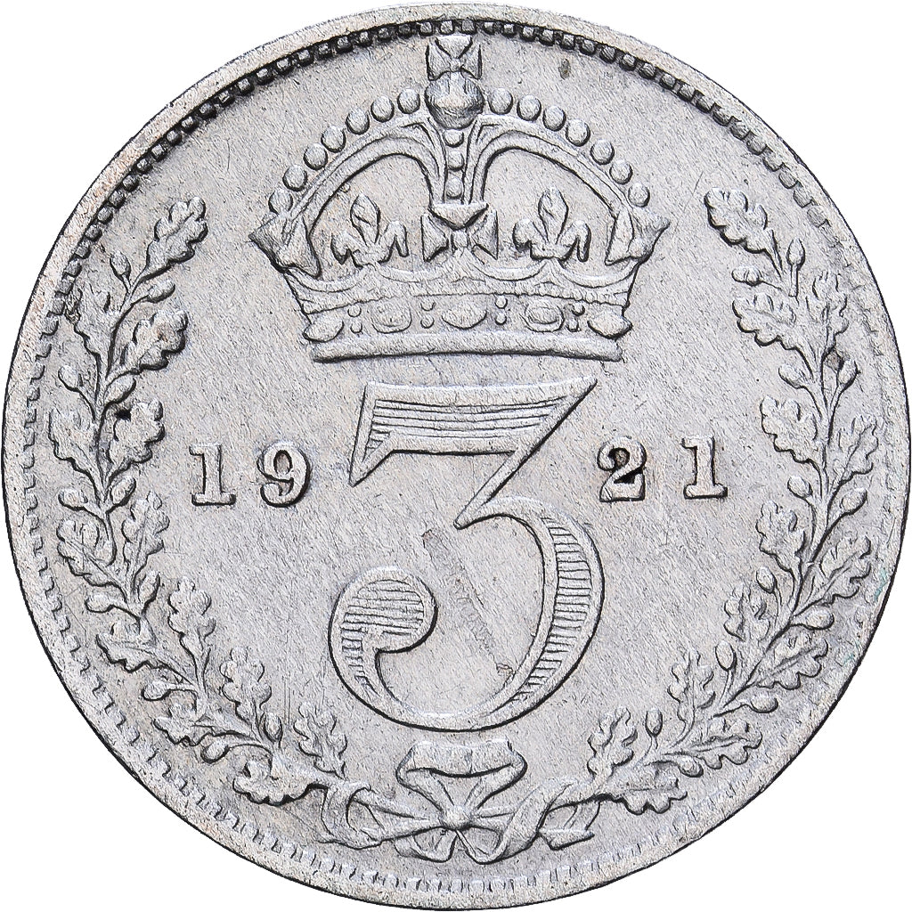 Grande-Bretagne, George V, 3 Pence, 1921, Argent, TTB, KM:813a