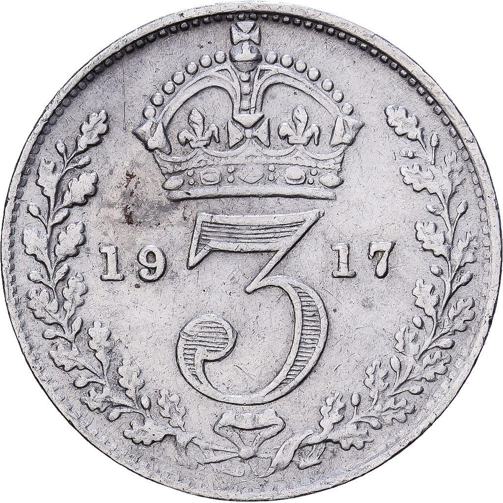 Grande-Bretagne, George V, 3 Pence, 1917, Argent, TTB, KM:813