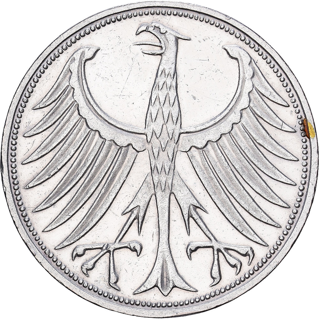 Federal Republic of Germany, 5 Mark, 1970, Stuttgart, Silver, EF(40-45)