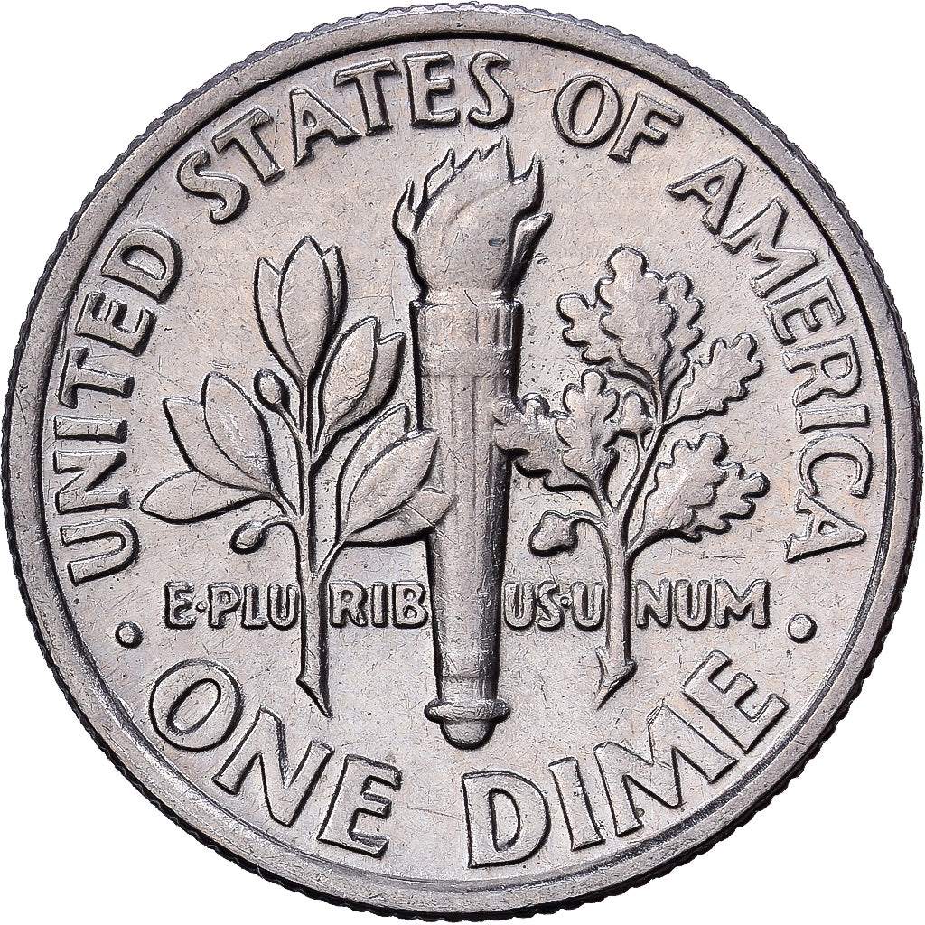 Stati Uniti, Dime, Roosevelt Dime, 1990, Philadelphia, Rame ricoperto in