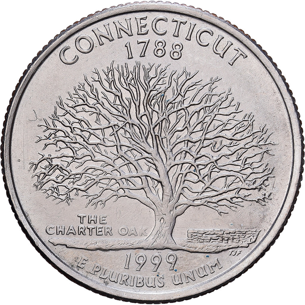 United States, Quarter, Connecticut, 1999, Denver, Copper-Nickel Clad Copper