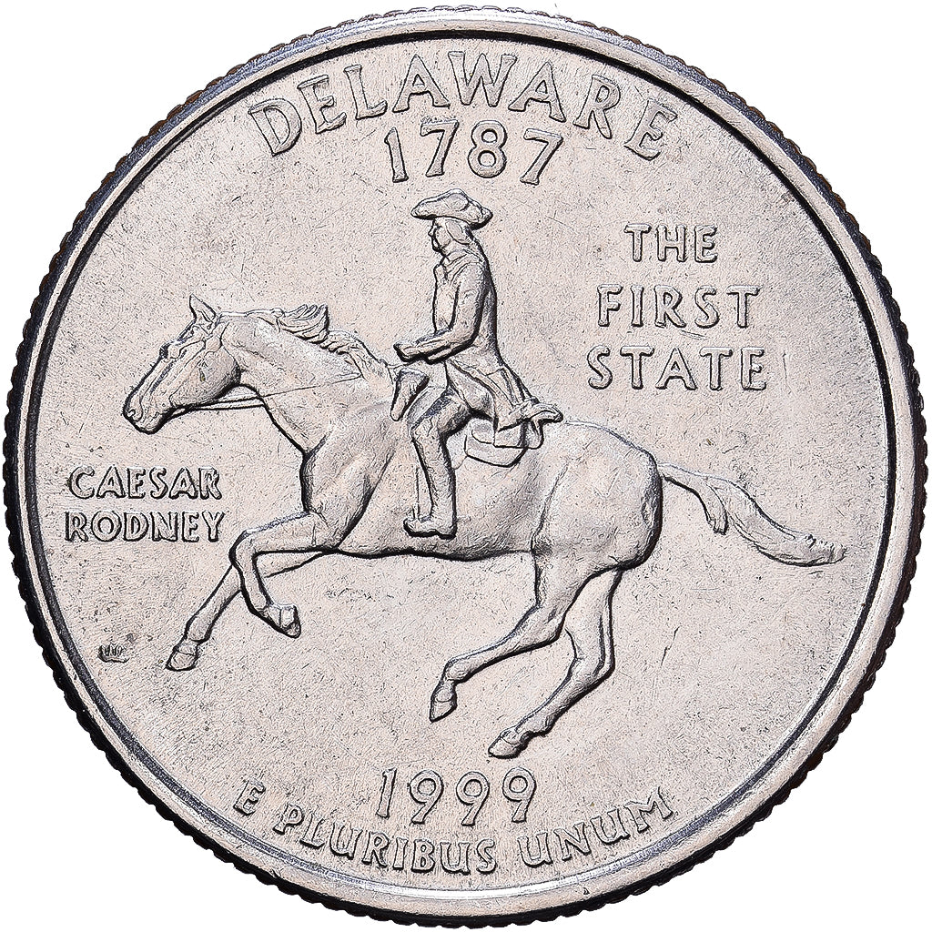 United States, Quarter, Delaware, 1999, Philadelphia, Copper-Nickel Clad Copper