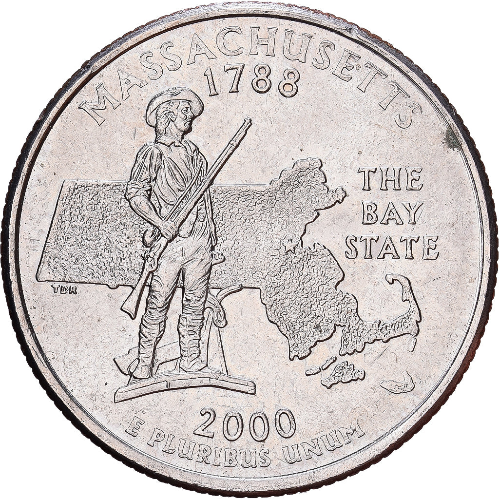 Vereinigte Staaten, Quarter, Massachusetts, 2000, U.S. Mint, Copper-Nickel Clad