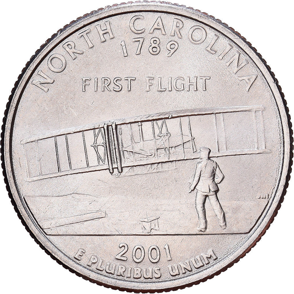 Stati Uniti, Quarter, North Carolina, 2001, Philadelphia, Rame ricoperto in