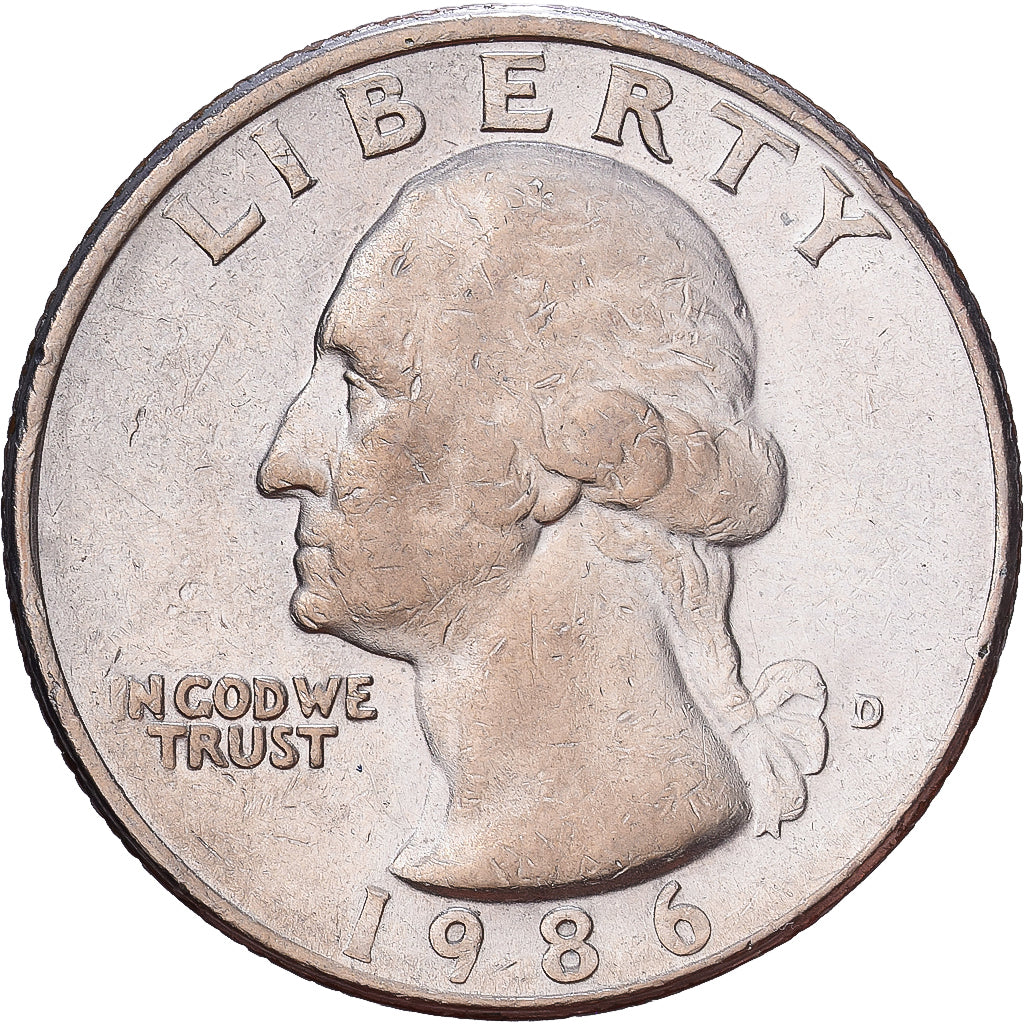 États-Unis, Quarter, Washington Quarter, 1986, Denver, Cupronickel plaqué