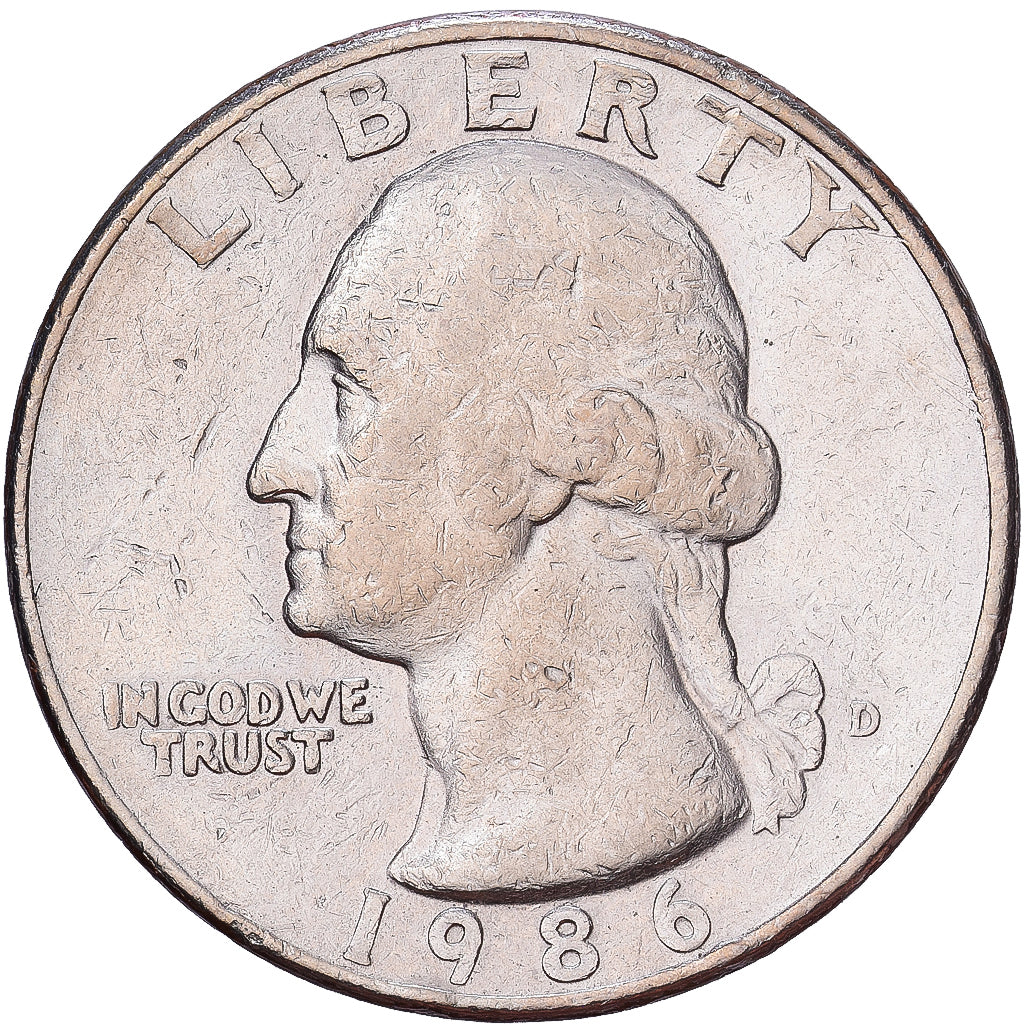 United States, Quarter, Washington Quarter, 1986, Denver, Copper-Nickel Clad