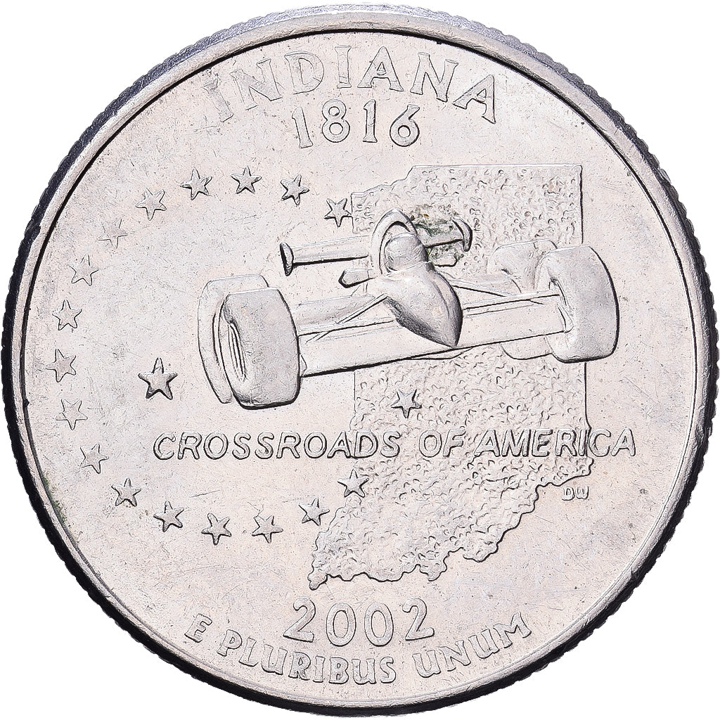 Stati Uniti, Quarter, Indiana, 2002, Denver, Rame ricoperto in rame-nichel