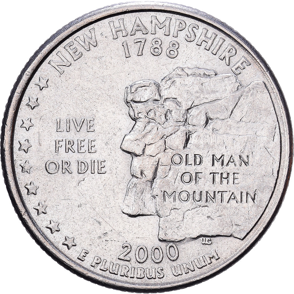 États-Unis, Quarter, New Hampshire, 2000, Philadelphie, Cupronickel plaqué