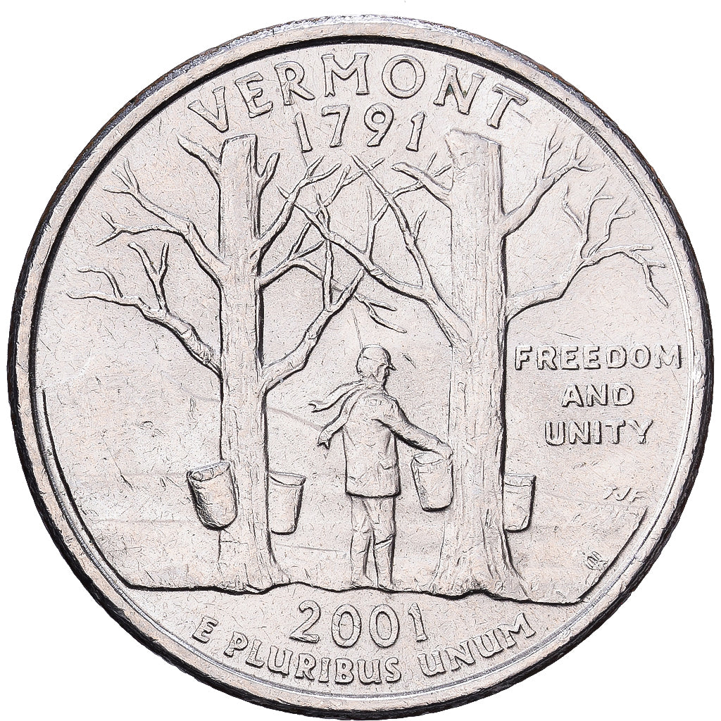 United States, Quarter, Quarter Dollar, 2001, Philadelphia, VERMONT