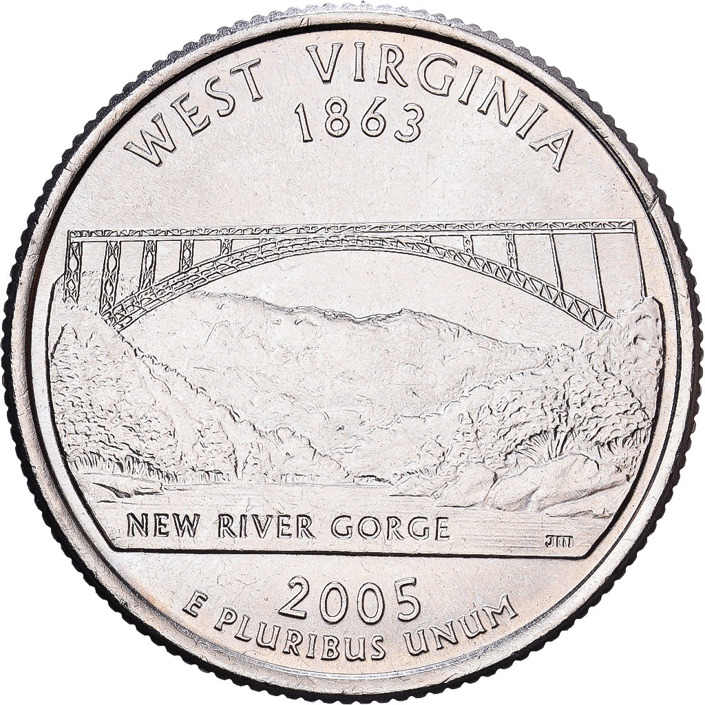 United States, quarter dollar, West Virginia, 2005, Philadelphia, Copper-nickel