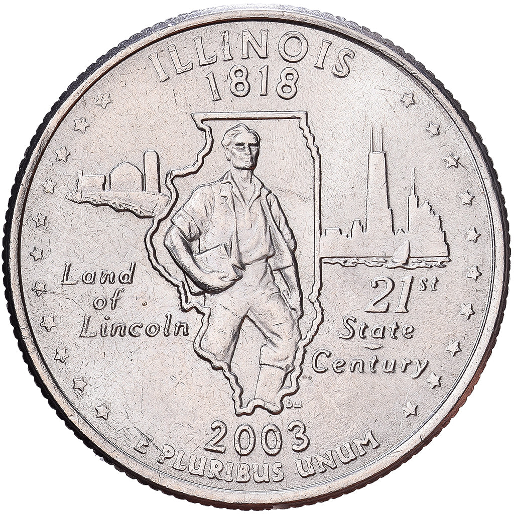 United States, Quarter, Quarter Dollar, 2003, Philadelphia, Illinois 1818