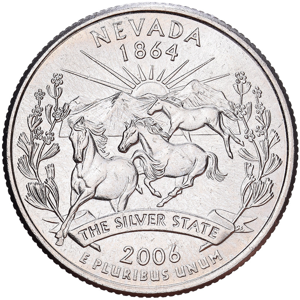 États-Unis, Quarter, Nevada, 2006, Denver, Cupronickel plaqué cuivre, SUP+