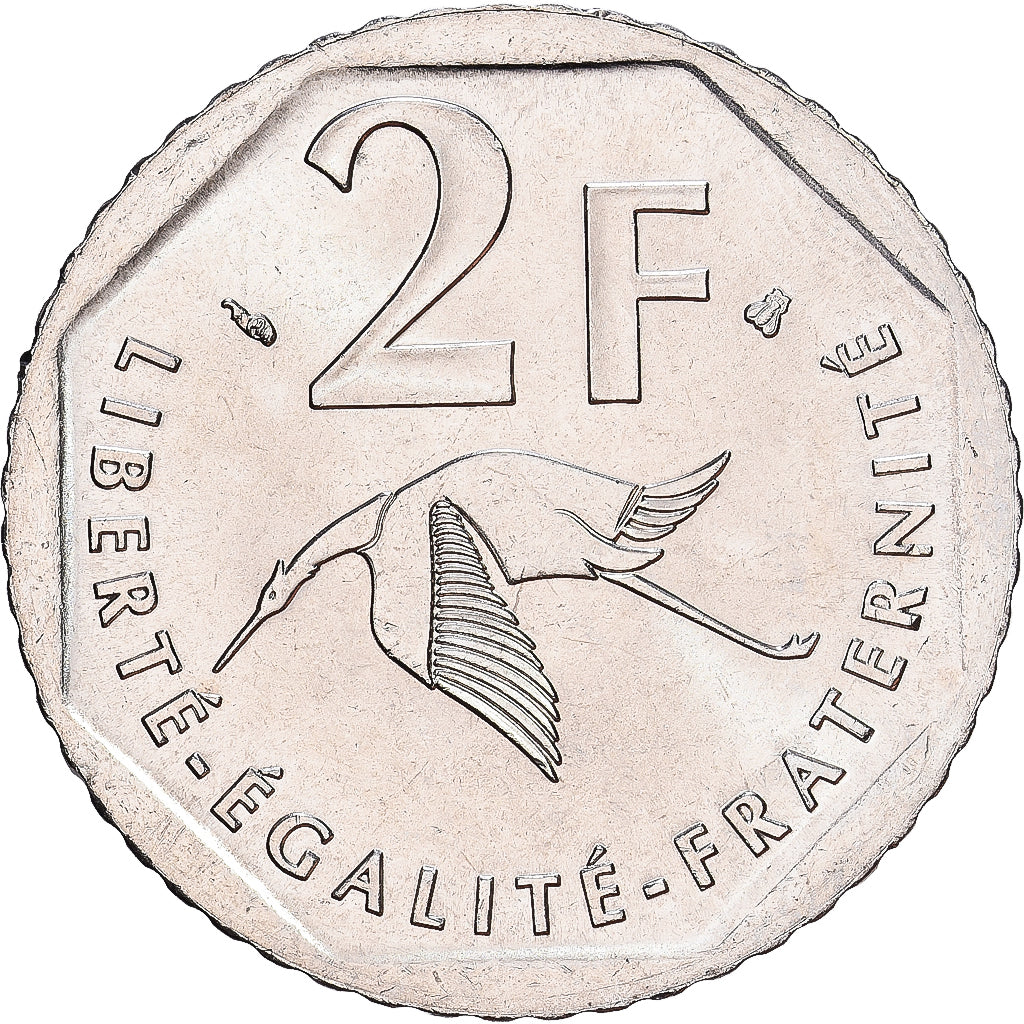 France, 2 Francs, Guynemer, 1997, Paris, Nickel, MS(64), KM:1187