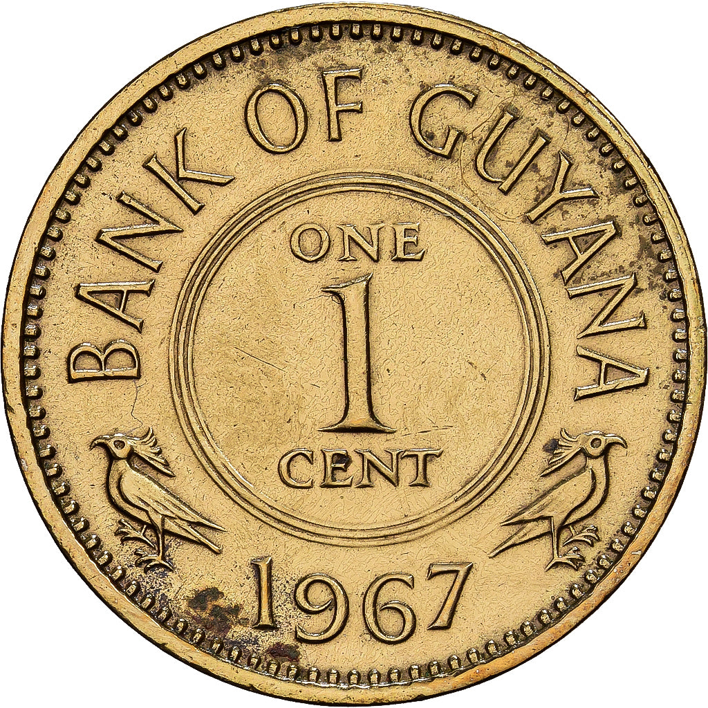 Guyana, Cent, 1967, Nickel-brass, MS(63), KM:31