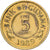 Guyana, 5 Cents, 1989, Nickel-brass, MS(63), KM:32