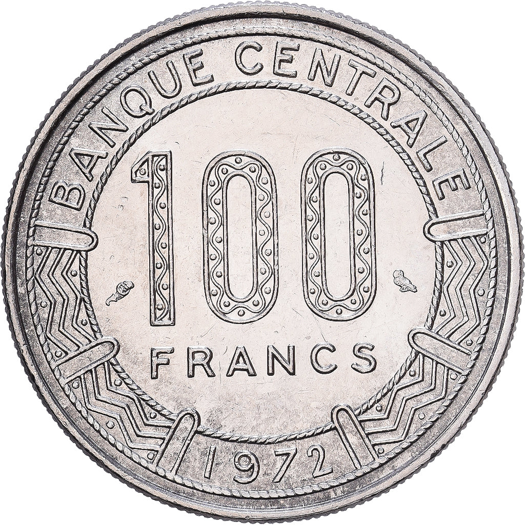 Gabon, 100 Francs, 1972, Paris, Nickel, PR+, KM:12