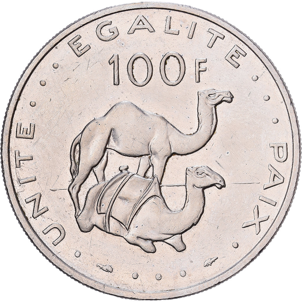 Djibouti, 100 Francs, 1977, Paris, Copper-nickel, AU(50-53), KM:26