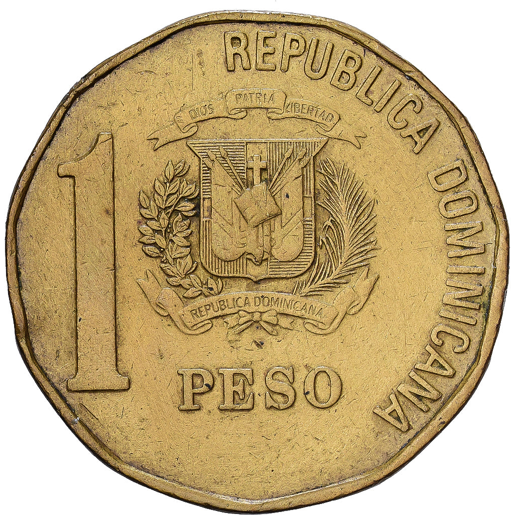 République dominicaine, Peso, 1993, Laiton, TTB, KM:80.2