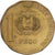 República Dominicana, Peso, 1992, Latão, EF(40-45), KM:80.1