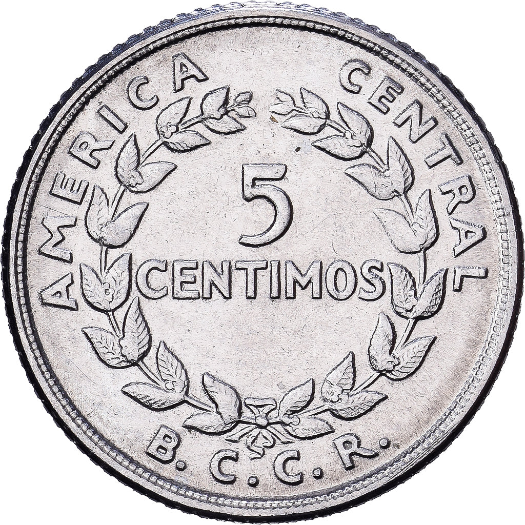 Costa Rica, 5 Centimos, 1958, Aço Inoxidável, MS(63), KM:184.1a