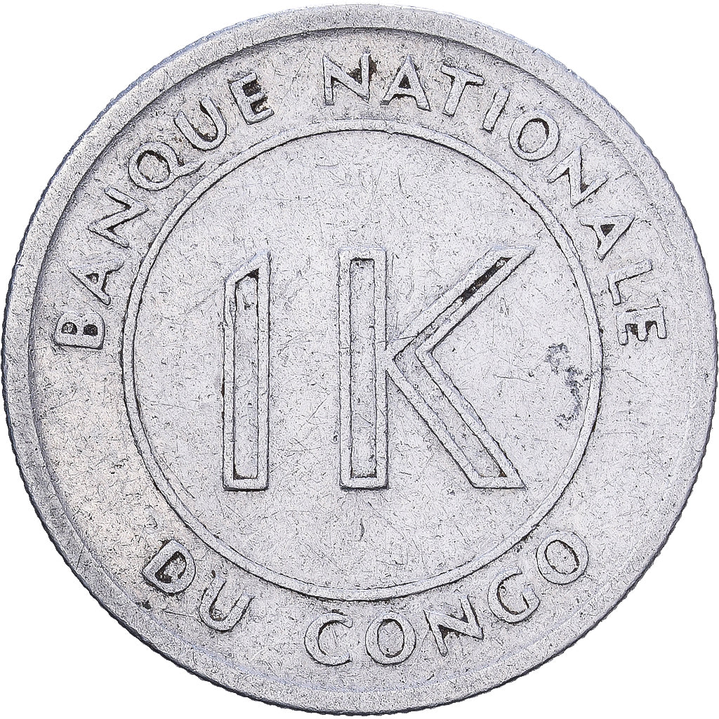 República Democrática do Congo, Likuta, 1967, Alumínio, VF(30-35), KM:8