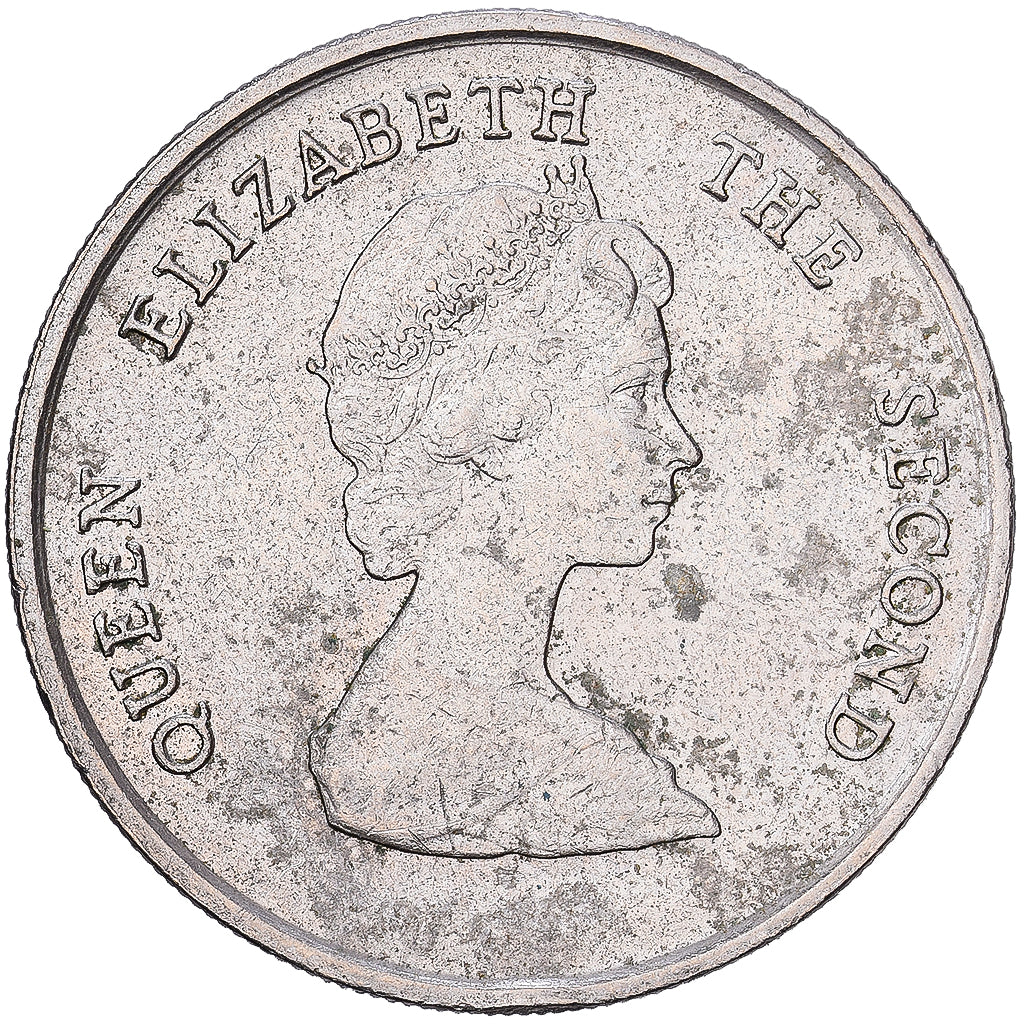 États des Caraïbes orientales, Élisabeth II, 25 Cents, 1987, Cupro-nickel