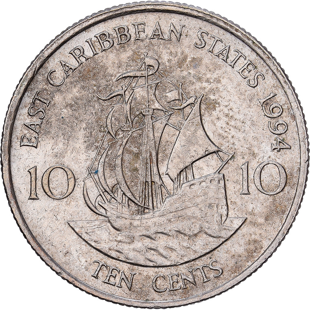 États des Caraïbes orientales, Élisabeth II, 10 Cents, 1994, Cupro-nickel