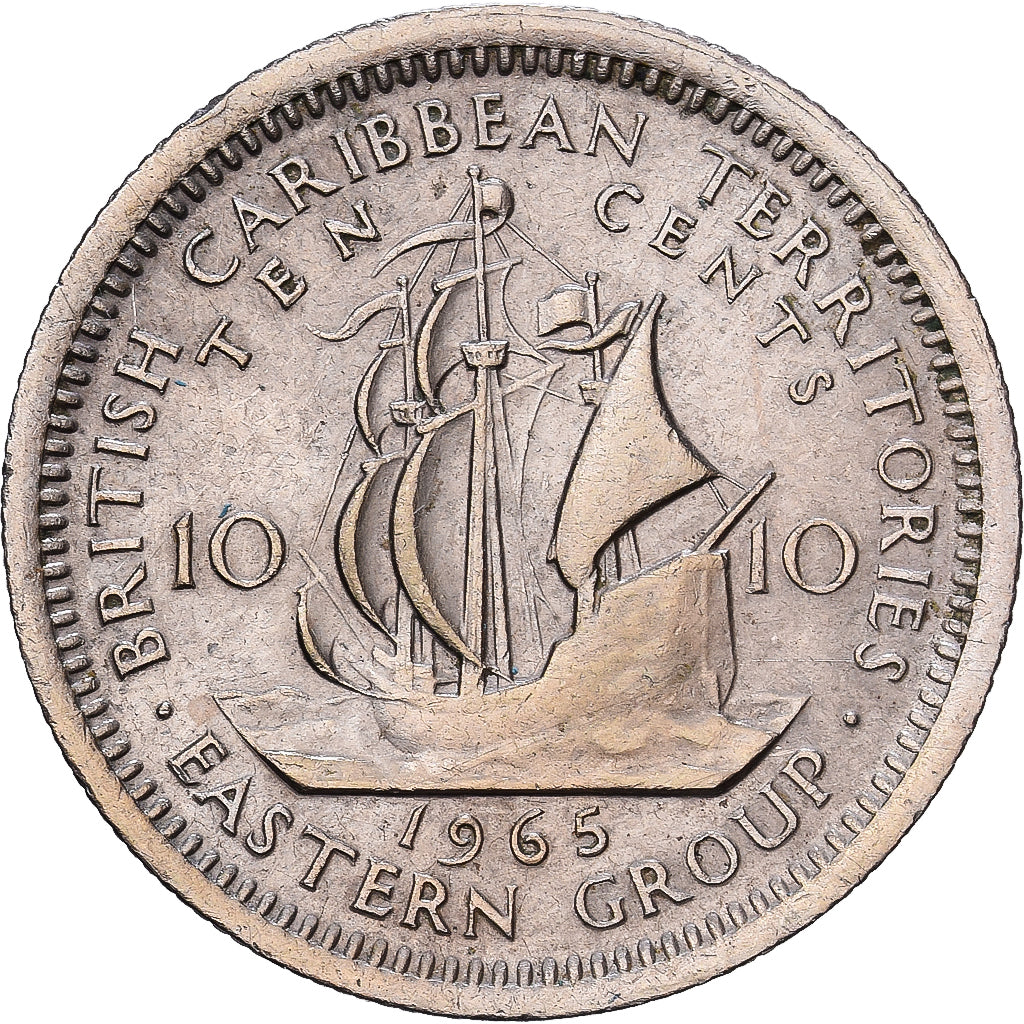États des Caraïbes orientales, Élisabeth II, 10 Cents, 1965, Cupro-nickel