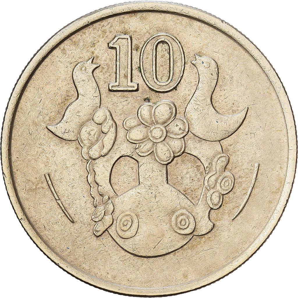 Cyprus, 10 Cents, 1991, Nickel-brass, EF(40-45), KM:56.3