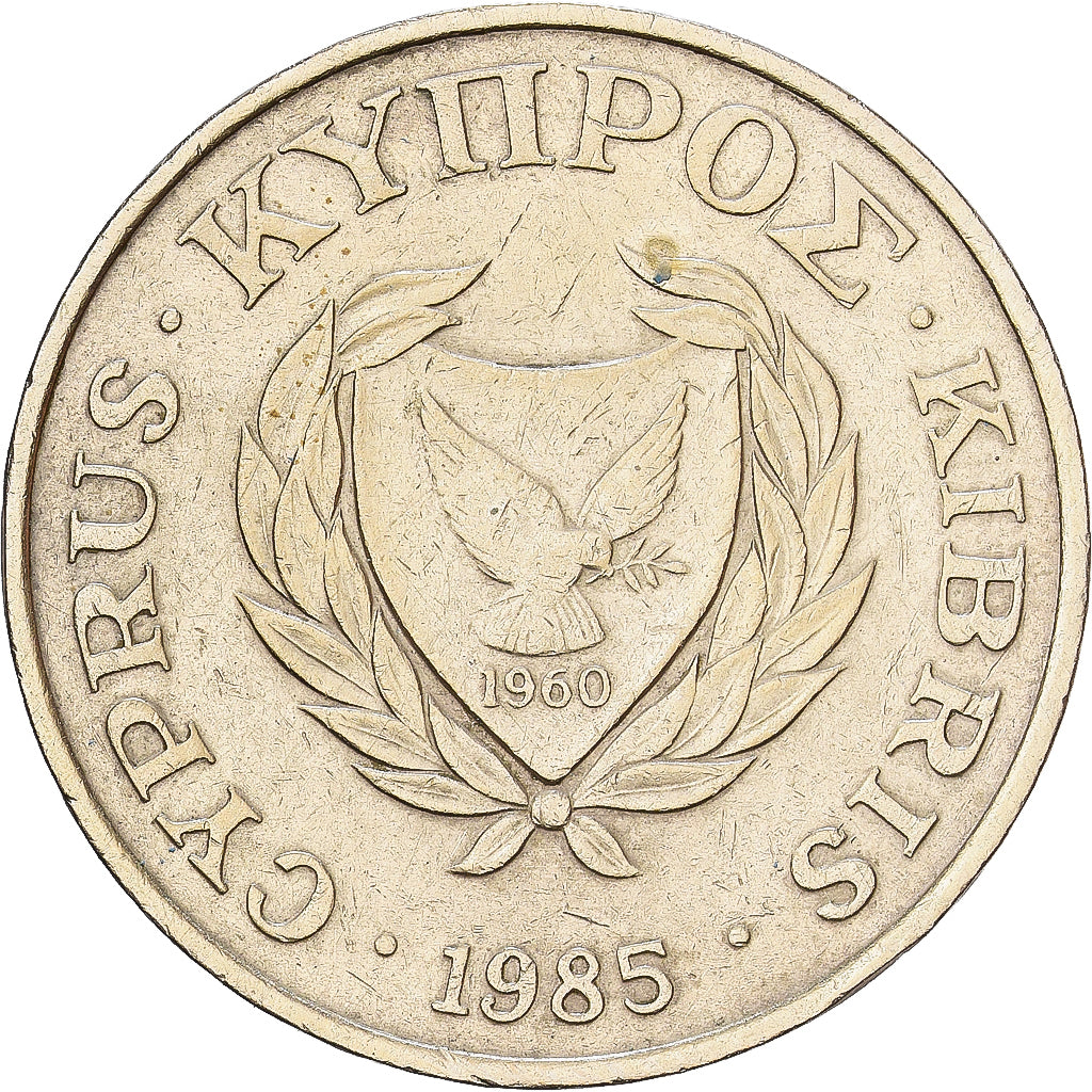 Zypern, 5 Cents, 1985, Nickel-brass, SS, KM:55.2