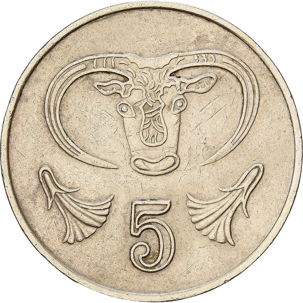 Zypern, 5 Cents, 1985, Nickel-brass, SS, KM:55.2