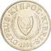 Chipre, 2 Cents, 1996, Níquel-Latão, AU(50-53), KM:54.3