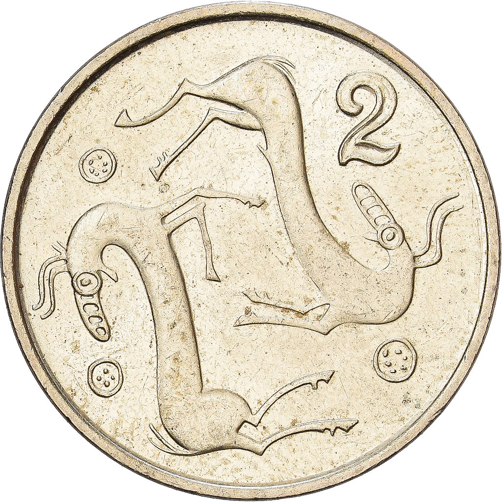 Chipre, 2 Cents, 1996, Níquel-Latão, AU(50-53), KM:54.3