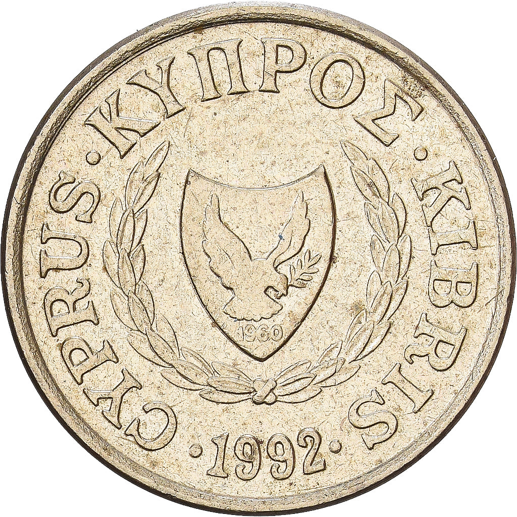 Zypern, Cent, 1992, Nickel-brass, SS+, KM:53.3