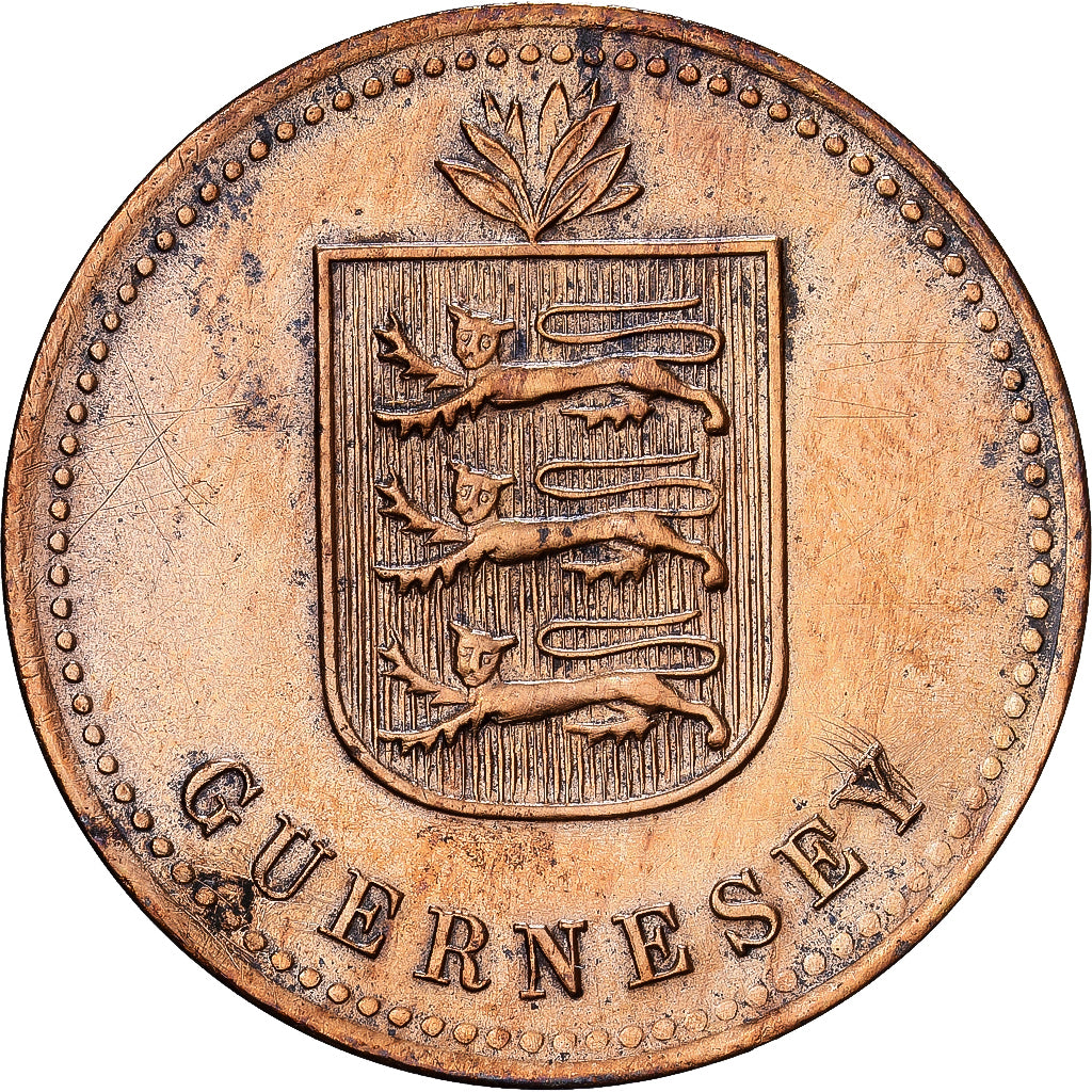 Guernsey, 4 Doubles, 1918, Bronce, MBC, KM:13