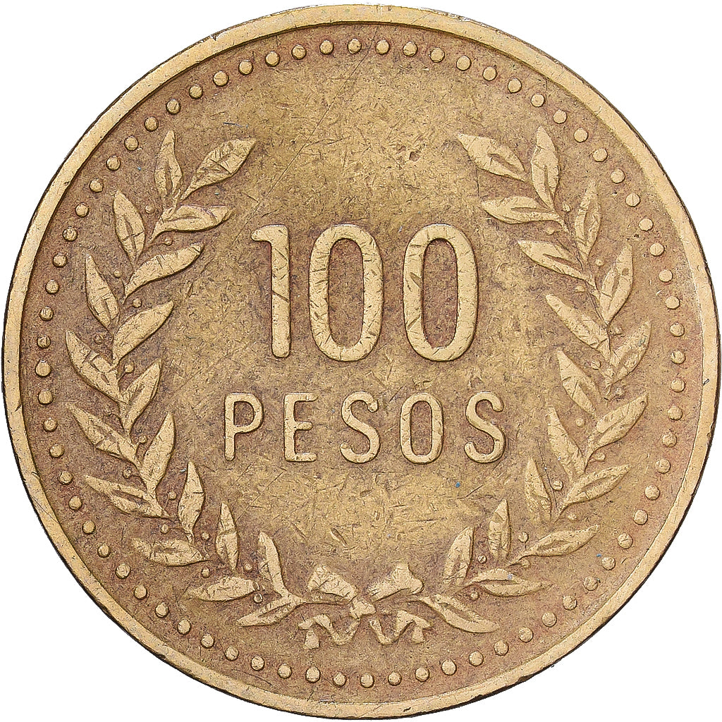Colombia, 100 Pesos, 1993, Aluminum-Bronze, VF(30-35), KM:285.1