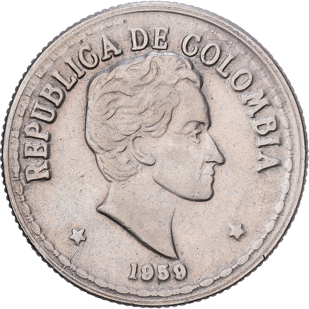Colombie, 20 Centavos, 1959, Cupro-nickel, TTB, KM:215.1