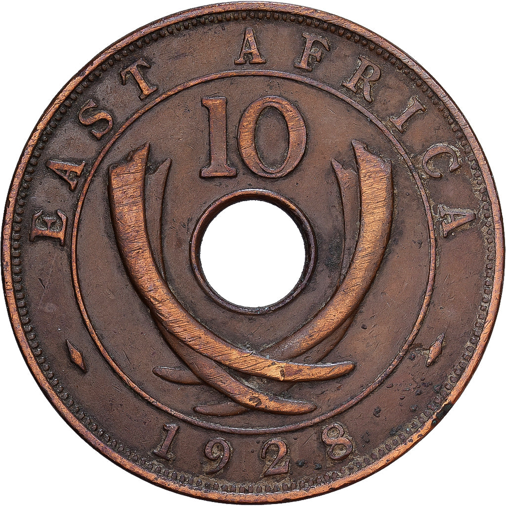 British East Africa, George V, 10 Cents, 1928, Bronze, EF(40-45), KM:19