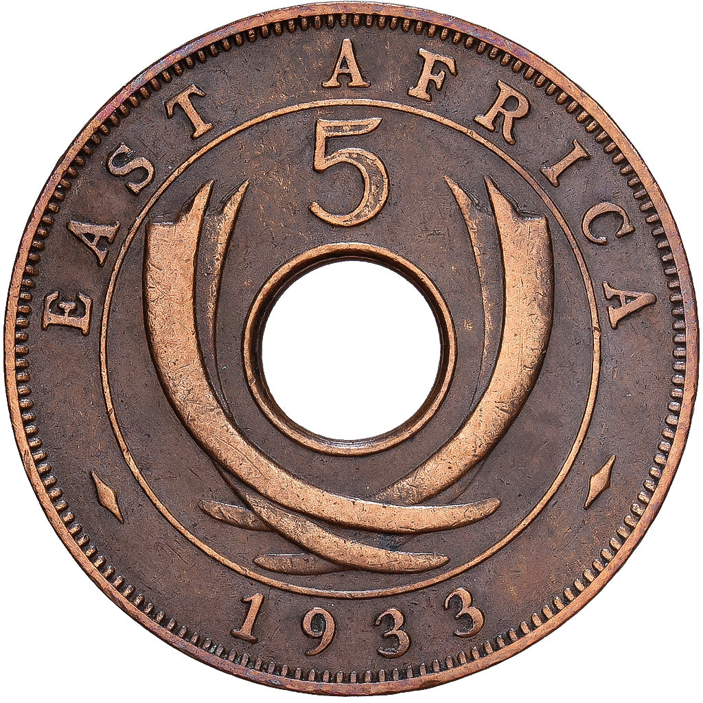 Afrique orientale britannique, George V, 5 Cents, 1933, Bronze, TTB, KM:18