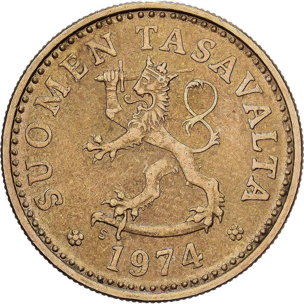 Finland, 10 Pennia, 1974, Aluminum-Bronze, EF(40-45), KM:46