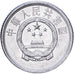 People's Republic of China, Fen, 1986, Aluminum, MS(63), KM:1